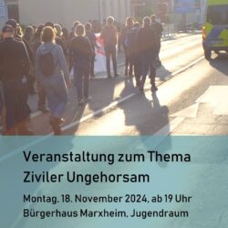 Veranstaltung zum Thema Ziviler Ungehorsam