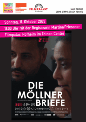 Flyer zur Filmmatinee: Die Möllner Briefe. 19. Oktober 11 Uhr im Filmpalast Hofheim (Chinoncenter)